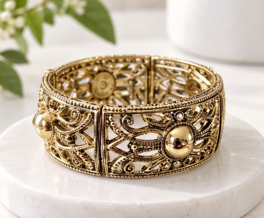 Sonmoa Scroll Antique Gold Bracelet New